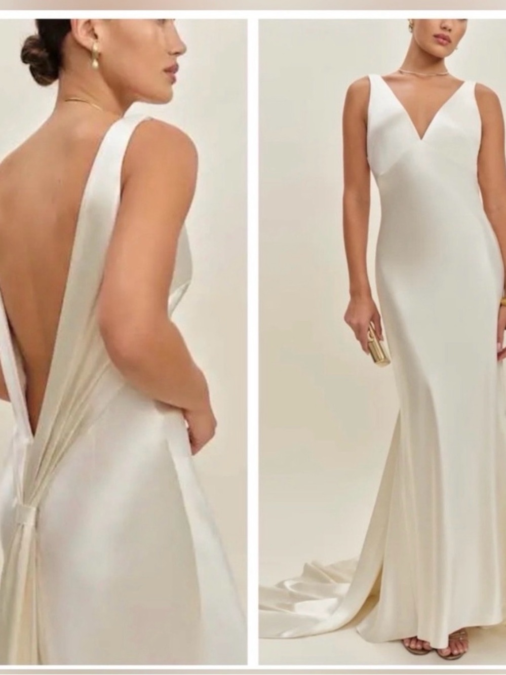 Reformation Margot V-Neck Backless Silk Dress